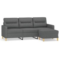 Sofá de 3 plazas con taburete de tela 180 cm CFW608769