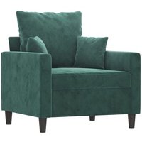 Sillón de Terciopelo Verde Oscuro 60 cm