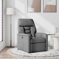 Sillón Reclinable de Tela Gris Oscuro