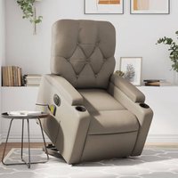 Sillón Reclinable Eléctrico de Masaje con Cuero Sintético