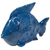 Figura Cerámica Pez Azul 34x29x11 Cm