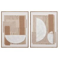 Set 2 Cuadros Decorativos Pintados a Mano 63x4x83 Cm