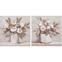 Juego de 2 lienzos decorativos pintados a mano 60x3x60cm