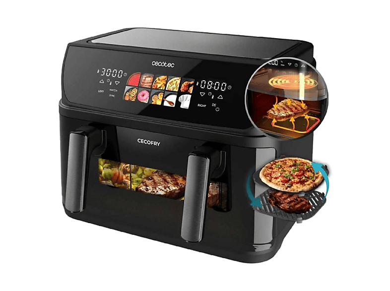 Cecotec Cecofry&Grill Duoheat 10000 Freidora de Aire 10L 2800W con Doble Cubeta