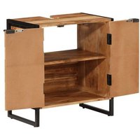 Mueble de Baño Madera Maciza Acacia y Hierro 55x35x60 cm