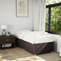 Cama Individual 80x200 Cm Tela Marrón Oscuro Cfw341047