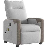 Sillón De Masaje Reclinable Tela Gris Nube Cfw779531