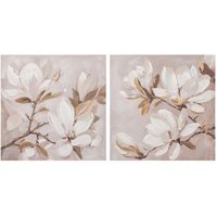 Set de 2 Lienzos Decorativos Flores 60x60 Cm