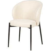 Silla de Metal y Poliéster Beige y Negro 57x56x80 cm