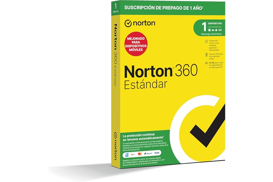 Norton 360 Estándar 2025 - Software Antivirus para 1 Dispositivo