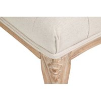 Pie de Cama Lino Capitoné con Patas de Madera