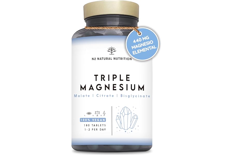 Suplemento de Magnesio (Citrato, Bisglicinato, Malato) Alta Biodisponibilidad
