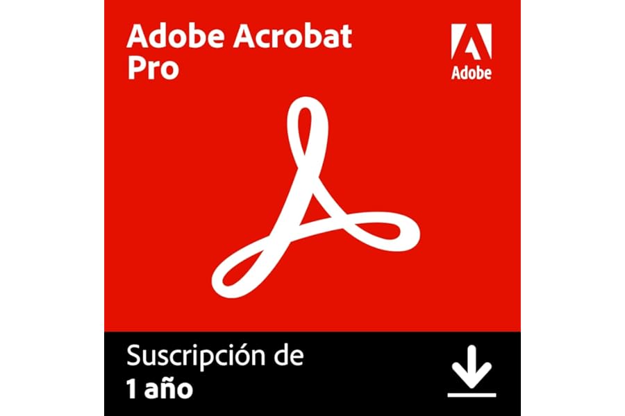 Adobe Acrobat Pro para PC/Mac - Licencia de 1 Año - Descarga Digital