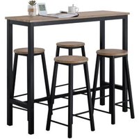 Mesa de comedor alta y 4 taburetes Sobuy Ogt22-sch