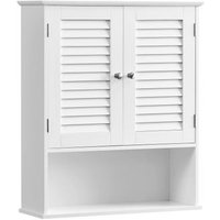 Armario de Pared con Puertas de Persiana y Compartimento Abierto