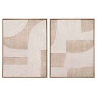 Set 2 Cuadros Decorativos Pintados a Mano 63x4x83 Cm