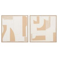 Set 2 Cuadros Decorativos con Relieve 60x3x60 Cm