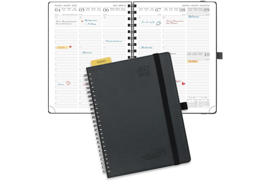 POPRUN Agenda 2025-2026 Semana Vista 17 Meses 22 x 16,5 cm