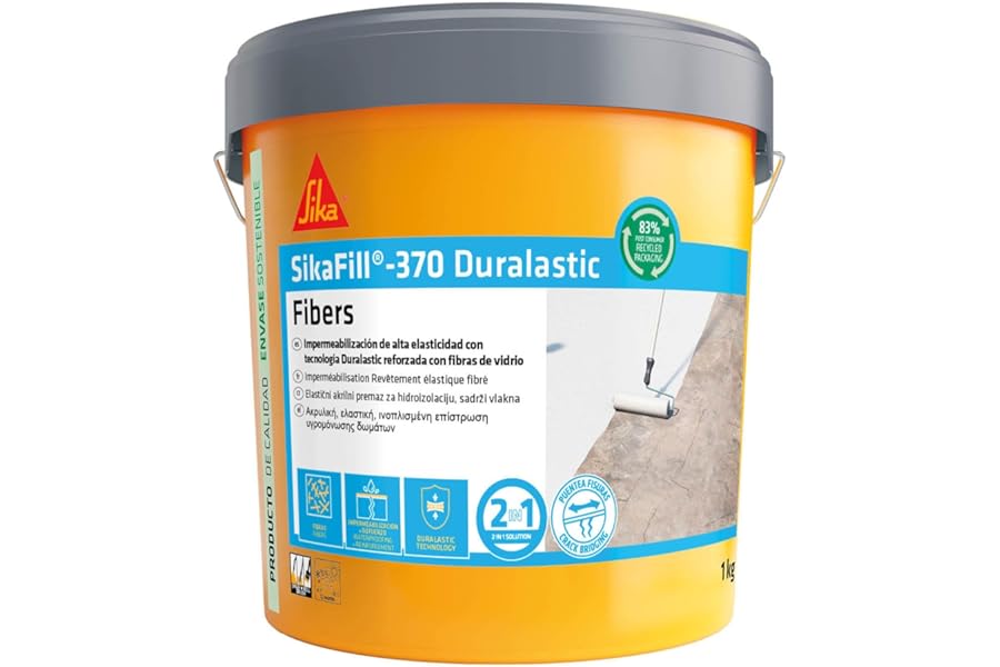 SikaFill 370 Fibers - Pintura Impermeabilizante Acrílica con Fibras de Vidrio