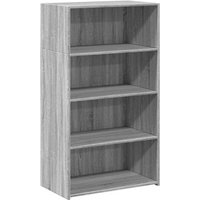 Aparador Alto de Madera de Ingeniería Gris Sonoma 70x41x124 Cm