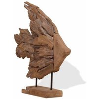 Escultura De Pez De Teca 40x12x57 Cm Vidaxl