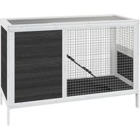 Adecuado para perros medianos y grandes - Jaula para perros de madera gris 103x44x69,5 cm