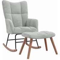 Silla Mecedora con Reposapiés de Terciopelo