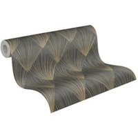 Papel Pintado Livingwalls Geométrico Negro Y Oro
