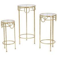Set de 3 Soportes de TV Dorados (33x70, 28x60, 23x50 cm)