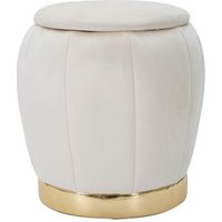 Banco de Almacén París Crema/Oro 43 x 43 cm