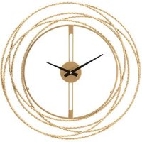 Reloj de Pared Metálico Decorativo con Tiras Doradas