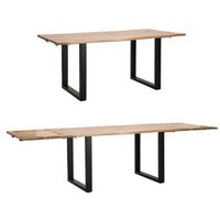 Mesa de Comedor Extensible de Madera de Mango (180x90x77 cm, Extensible hasta 280 cm)