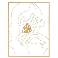 Panel de Pared de Hierro Manos en la Cara 60 x 1 x 80 cm