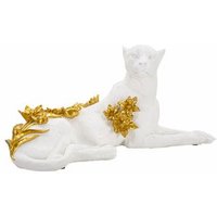Leopardo Blanco/dorado 53 X 21,5 X 24 Cm