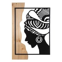 Panel Decorativo de Pared de Hierro y Madera
