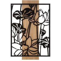 Panel de Pared Lotus Hierro y Madera 60 x 2 x 90 cm