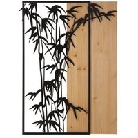 Panel de Pared Decorativo de Bambú, Hierro y Madera