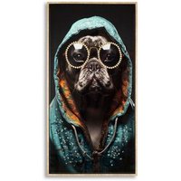 Pintura Mural Laquarada con Marco Bad Bully 42.5x2.8x82.5 cm