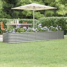 Maceta de jardín de acero ovalada 296x80x36 cm