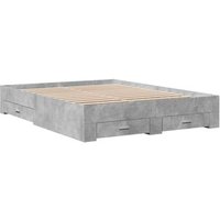 Cama con Cajones de Madera Gris Hormigón 150x200 Cm
