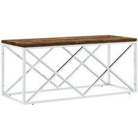 Mesa de Centro Acero Inoxidable y Madera Maciza Reciclada