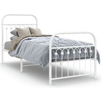 Cama Individual 80x200 cm Estructura Metal con Cabecero y Pie (CFW4823933)