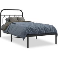 Estructura de Cama Individual Metálica con Cabecero 80x200 cm
