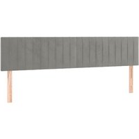Juego de 2 Cabeceros Cama Panel de Terciopelo Gris Claro