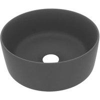 Lavabo de Baño Redondo 40 cm Cerámica Gris Mate CFW76310