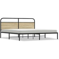 Cama Matrimonial Metal Roble Sonoma 200x200 Cm