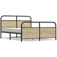 Cama Matrimonial 150x200 cm – Estructura Metal Roble Sonoma CFW14871