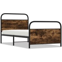 Cama Individual 100x190 cm Madera Roble Ahumado Cfw37527 (Sin Colchón)