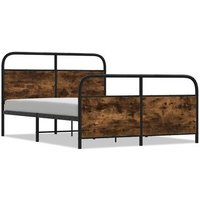Cama Matrimonial 140x200 cm Estructura Metal Roble Cfw26065