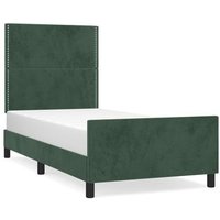 Cama Individual de Terciopelo Verde Oscuro 100x200 Cm